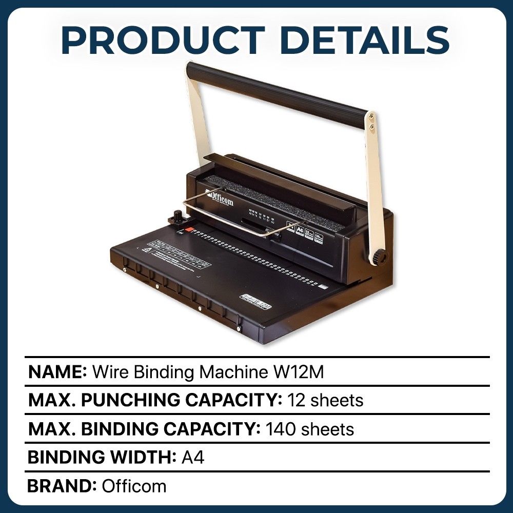 Wire Binding Machine W12M A4 Size Heavy Duty 34Holes Double Loop Binder ...