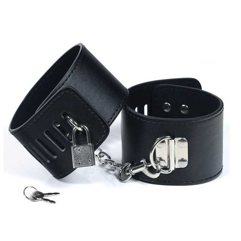 Alternative Toys Sexy PU Leather Lockable Handcuffs and Footcuffs Toys ...