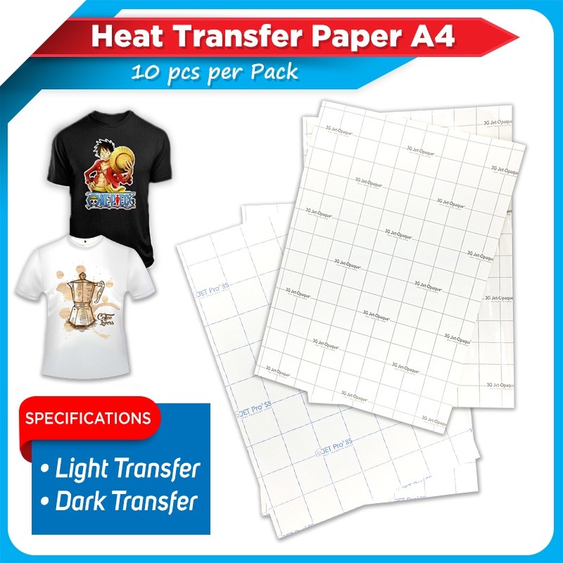 Transfer Paper A4 size (Dark and Light) (10pcs per pack) Jet Pro SS ...
