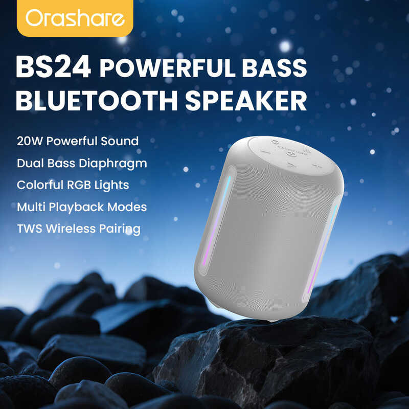 Orashare Bs24 Wireless Speaker 20W Deep Bass TWS Pairing Bluetooth 5.3 ...