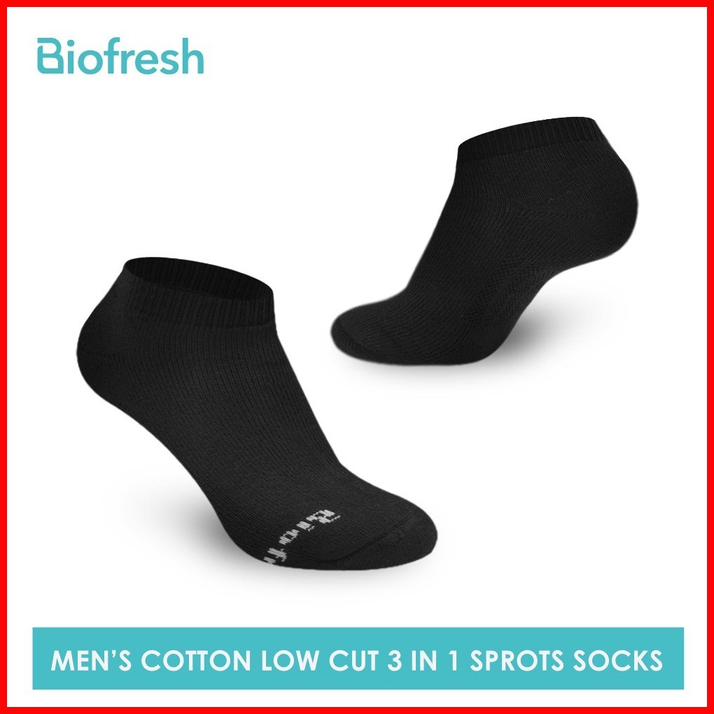 ⭐ Biofresh Mens Antimicrobial Odor Free Cotton Low Cut Thick Sports ...