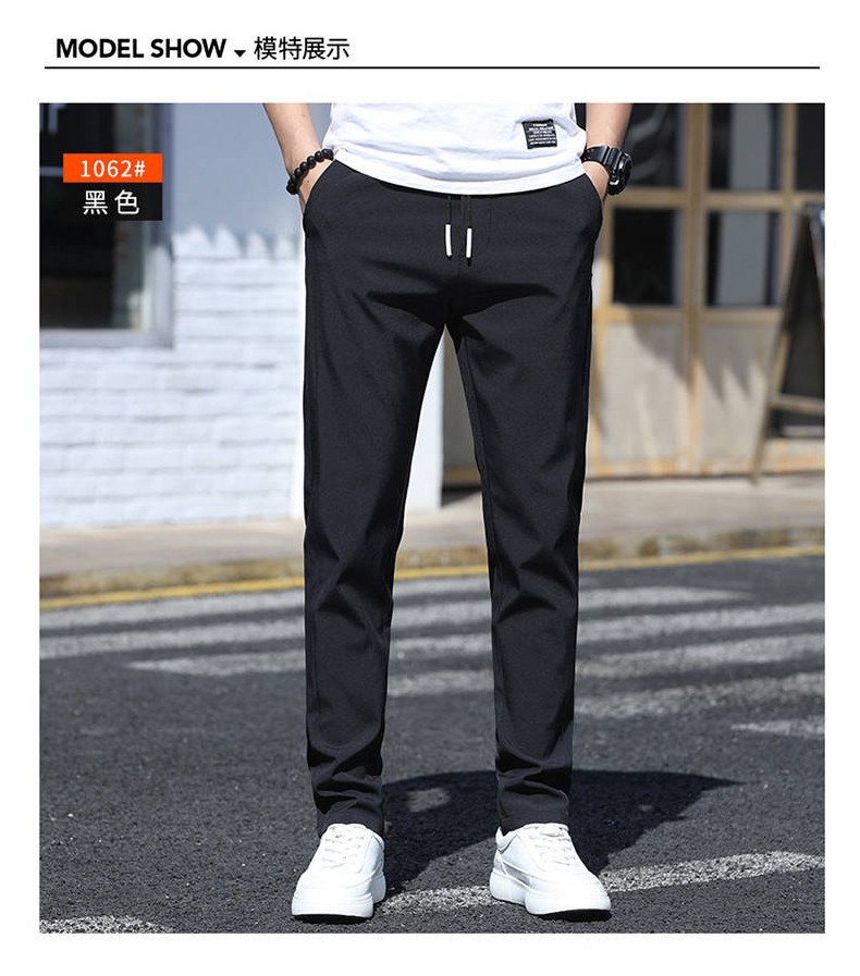 M-5XL Men's Plus Size Thin Slim Fit Casual Pants Korean Fashion Simple ...