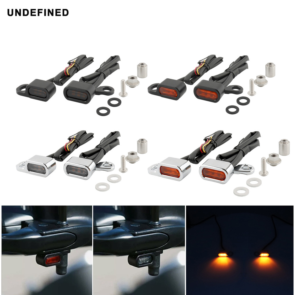 Motorcycle 5 Mini LED Front Turn Signals Indiors Bker Running Light ...