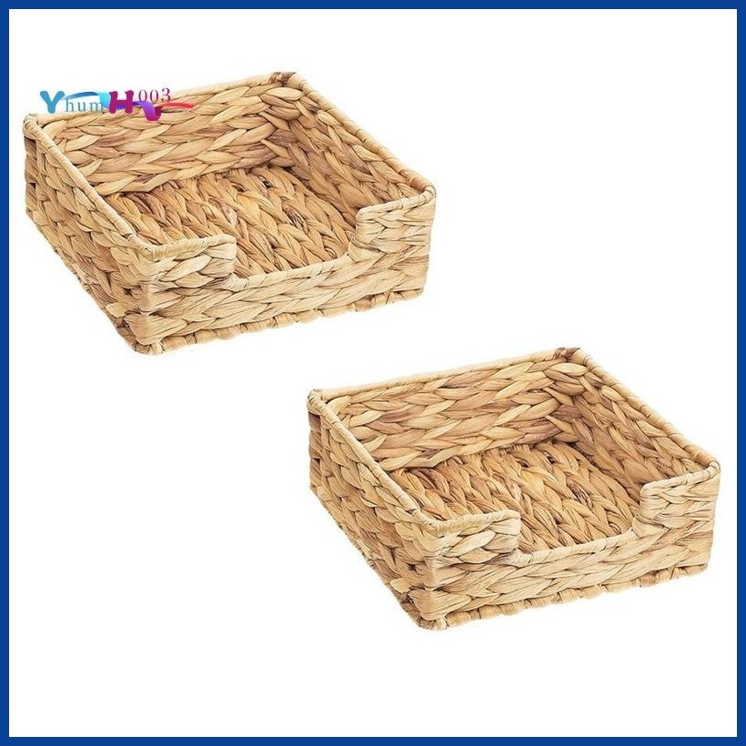 Wicker Napkin Holder - Woven Paper Rope Tray For Bathroom Or Kitchen, Holds Guest Towels & Dinner Napkins - View #7