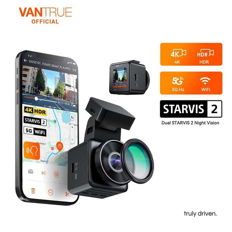Vantrue E1 Pro 4K Mini Dashcam Front STARVIS 2 Plate Pix™ HDR Night ...
