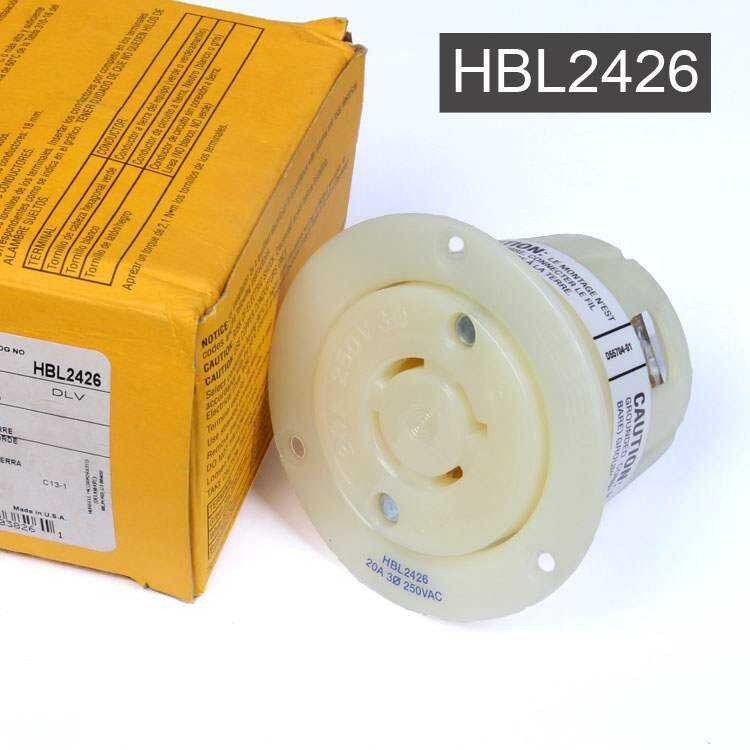 HBL2426 HUBBELL Hubbell 4-Pole 20A/250V High Current Industrial Socket ...