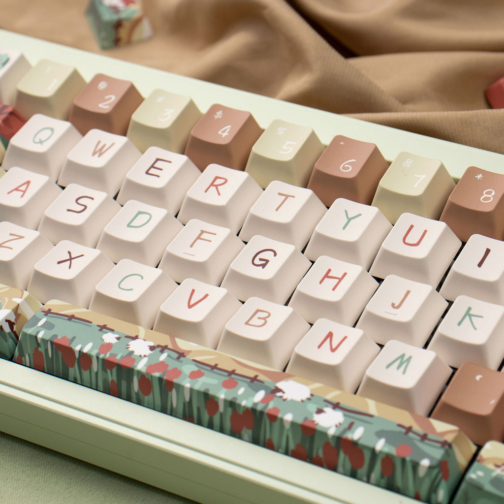 View of Rangeland Keycaps PBT Cherry Profile 1.7mm Thickness Oil painting style ...