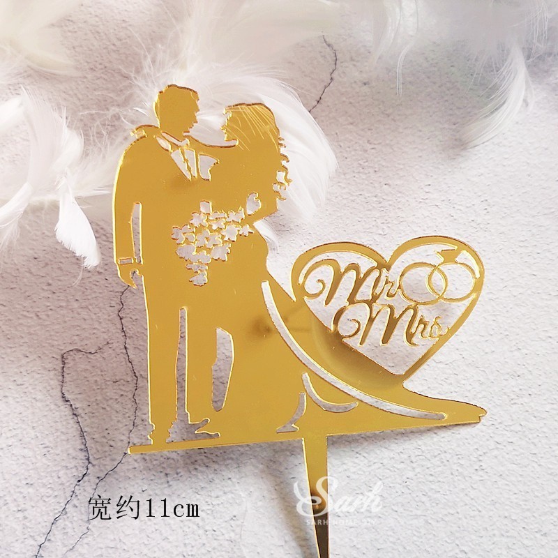Wedding Theme Cake Topper Bride Groom Mr Mrs Wedding Decorations ...