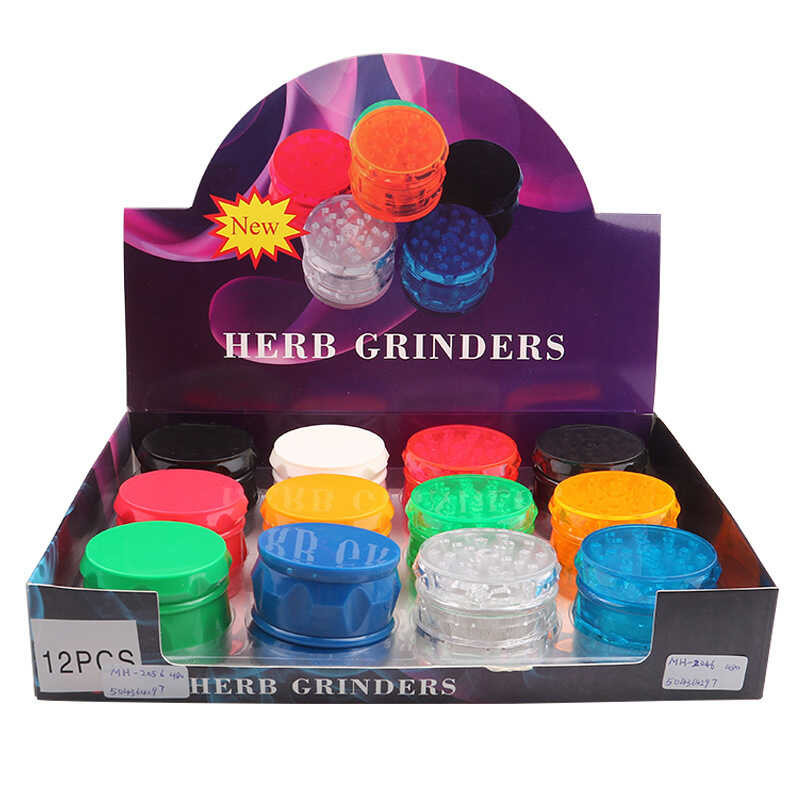 Plastic Smoke Grinder, Multi Color 4-Layer Manual Grinding Box, Plastic ...