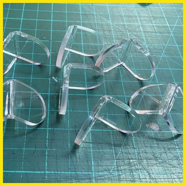 ۞ 10 pcs Acrylic Perspex Angular Support bar 3mm thickness CLEAR ...