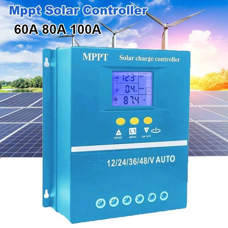 MPPT 60A 80A 100A Solar Charge Controller – 12V 24V 36V 48V Auto, Solar PV Regulator