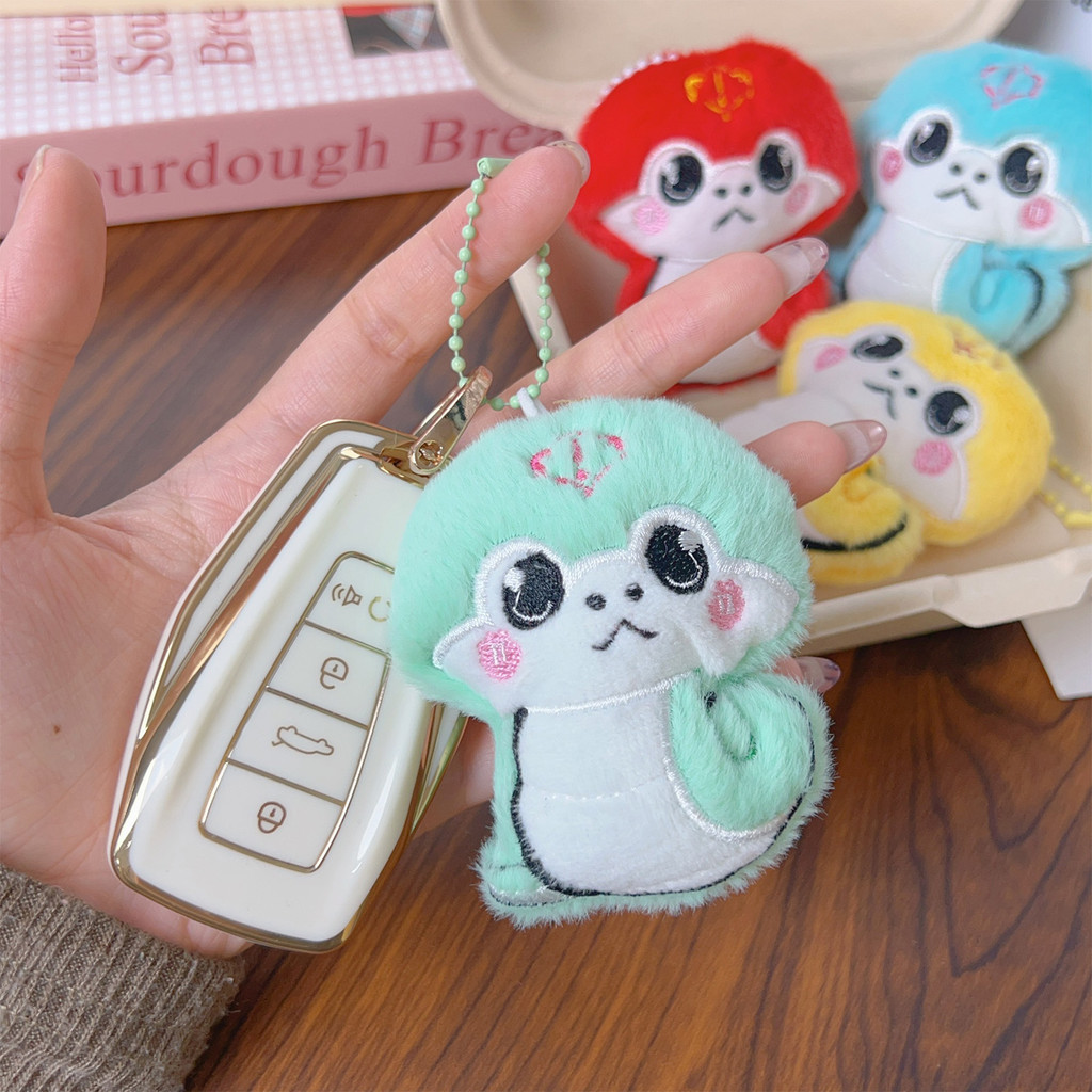 Cute Cartoon Plush Snake Doll Pendant Keychain - Chinese Zodiac Snake ...