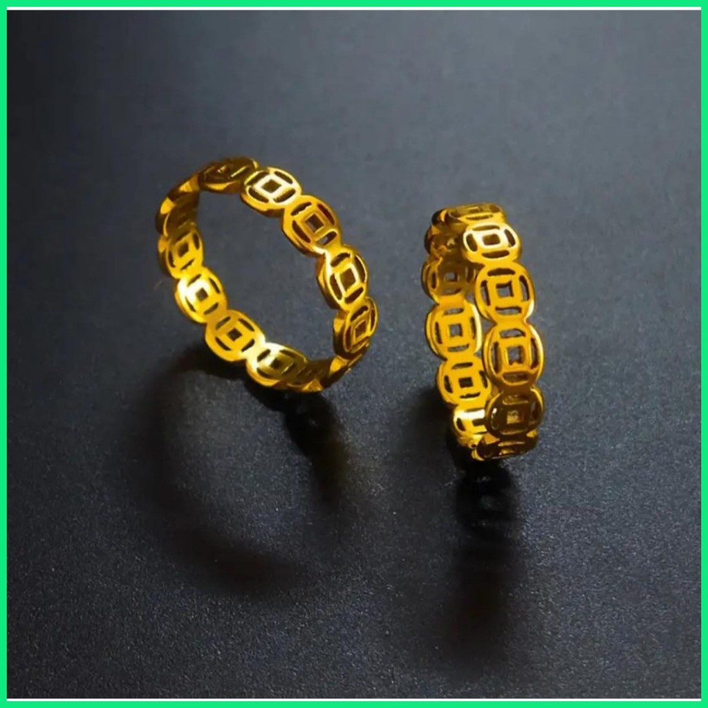 Lucky Charm Coin Ring Fengshui Money Catcher Coin Gold Plated For ...
