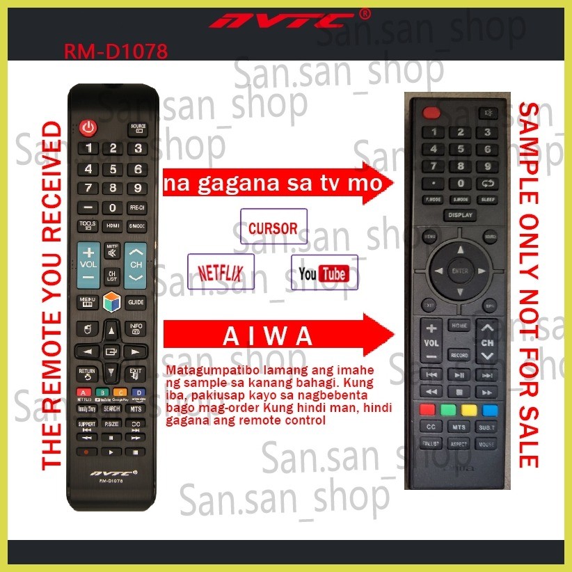 100% Universal remote control for AIWA smart tv remote na gagana sa tv ...