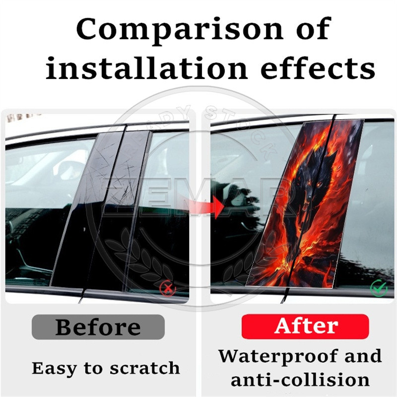 2Pcs Toyota Car Window B-pillar Sticker Car Window Center Pillar ...