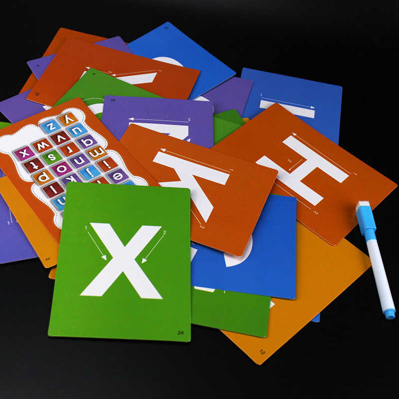 Montessori Baby Kids Write Alphabet Learning English Word Paper flash ...
