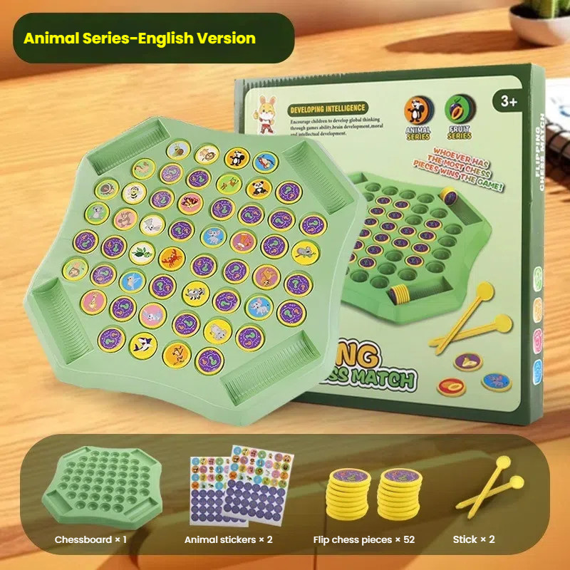 Children's flipped chess memory game 2-4 players board game Parental ...