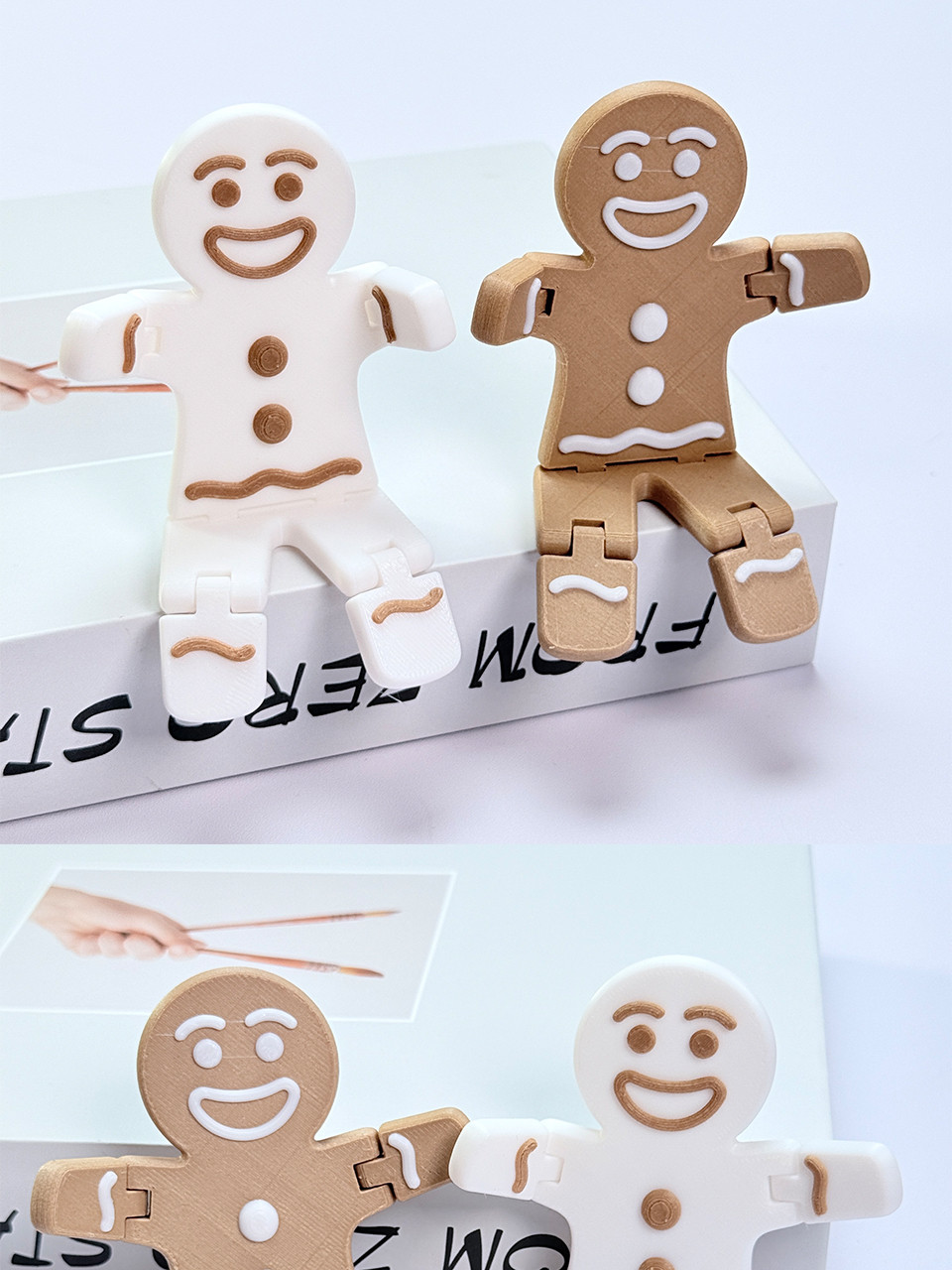 Christmas Decoration Gingerbread Man 3D Printing Product Joint Movable ...