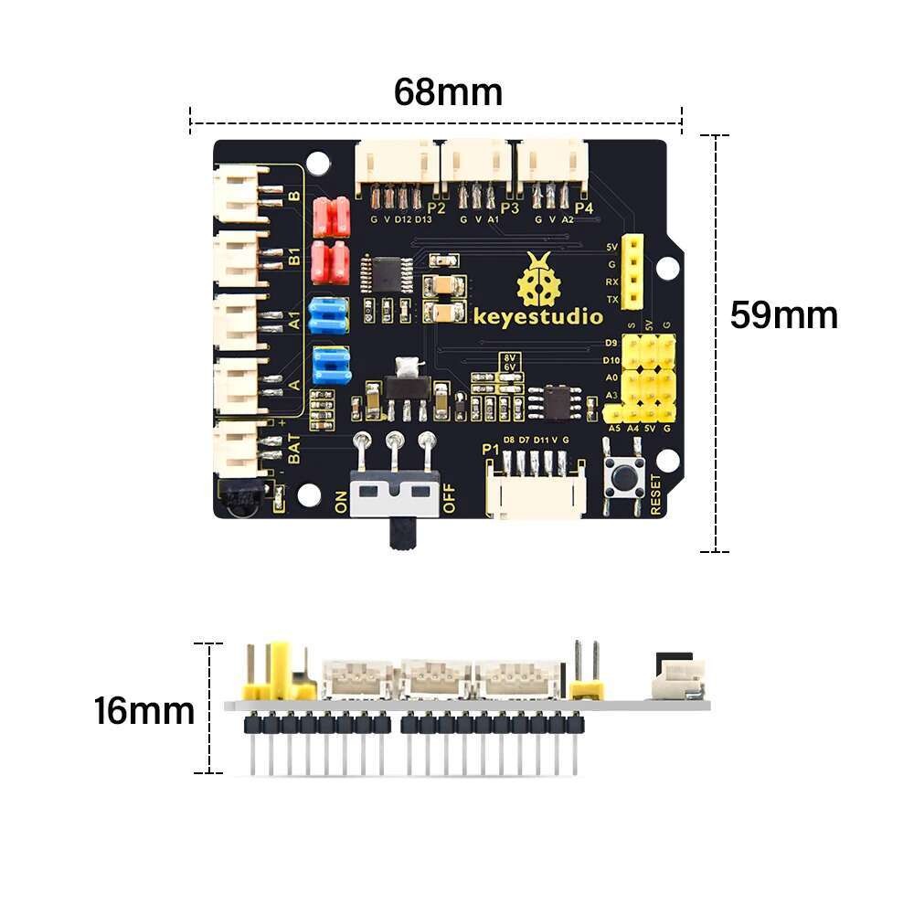 Keystudio ong 8833 Motor Driver Expansion Board 2.0 USB Cable DC 6-9V ...