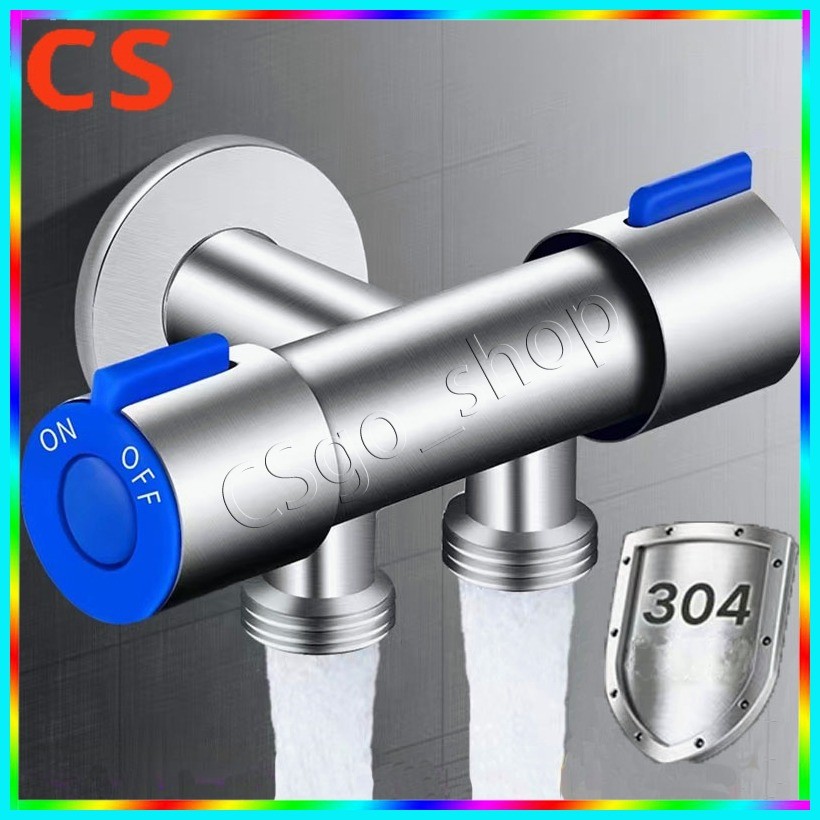 Faucet SUS304 double faucet multi-functional faucet stainless steel one ...
