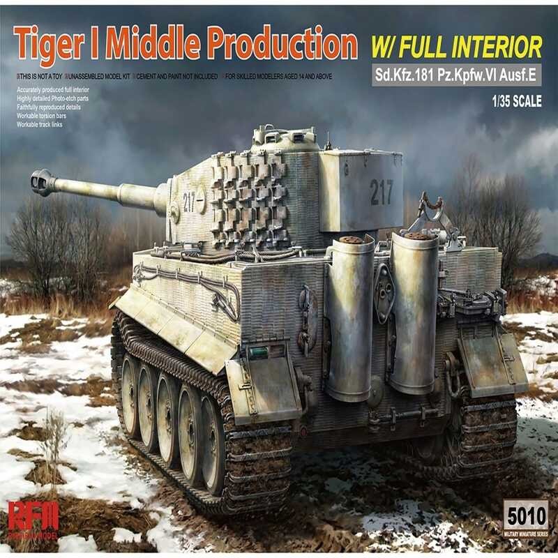Ryefield Model 1/35 Tiger I Mittelproduktion – Modellbausatz Mit Vollem Innenraum