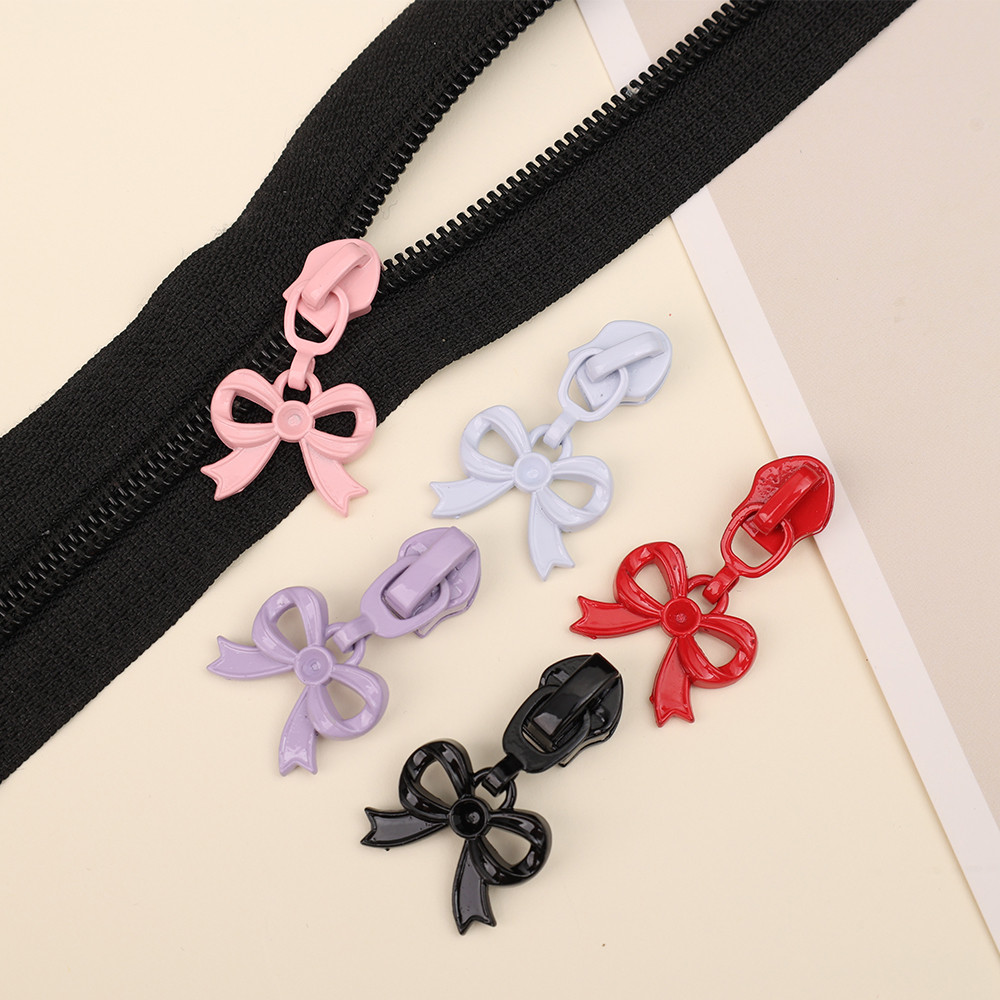 1/2/4Pcs Detachable Bow Zipper Head Universal Zipper for Clothes
