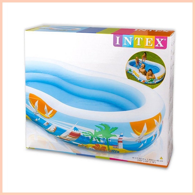 ¤ INTEX 56490 Inflatable Swim Center Seashore Kids Children Pool FREE ...