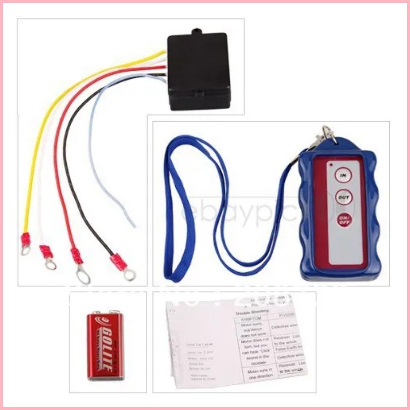 12V Winch Wireless Remote Control Set Kit for Truck Jeep ATV Warn