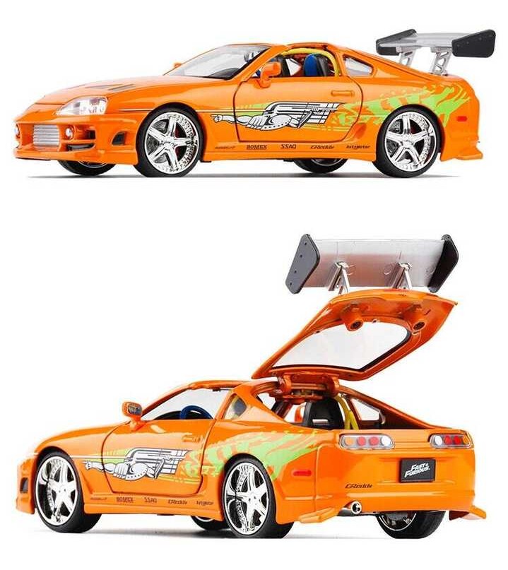Jada 1/24 Fast & Furious - Brians Orange Toyota Supra Avec Brian Figurine 30738