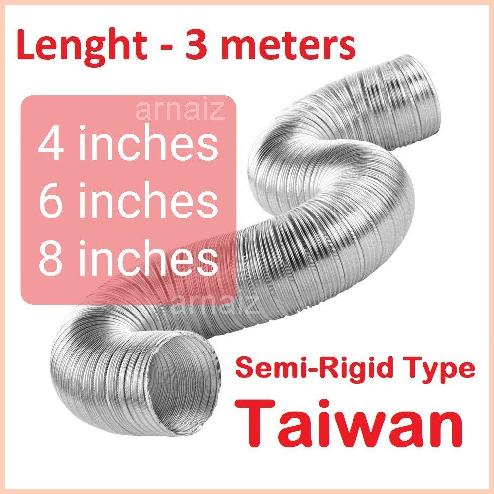 ♀ ♣ Flexible Aluminum Air Duct Semi Rigid Type 3 meters Aluminum Foil ...