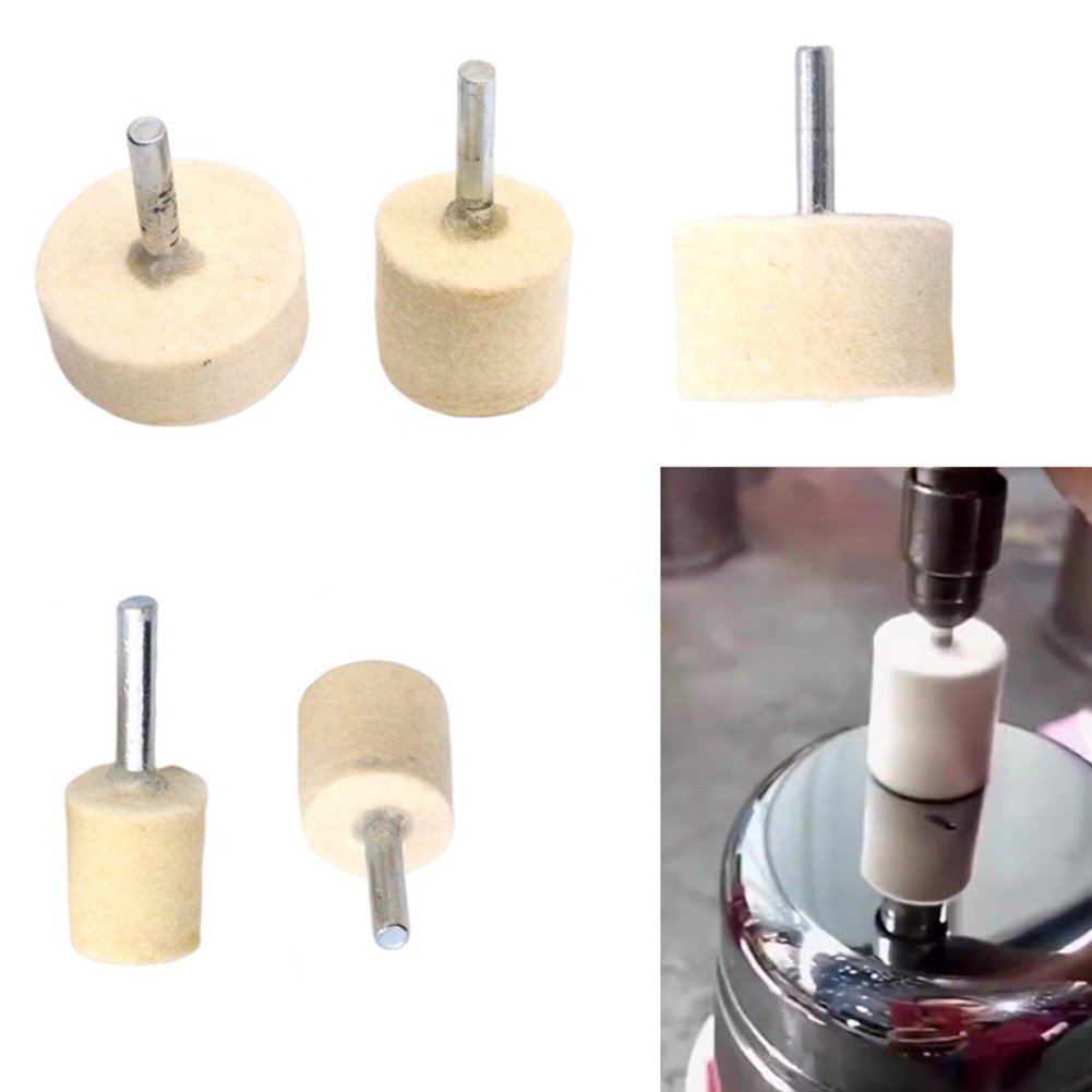 JTFY ️Wool Felt Mounted Polishing Buffing Wheel 6mm Shank Grinding Head ...