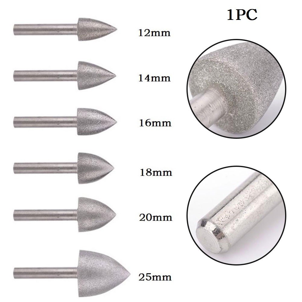Fast ship ️1PC 6mm shank Diamond triangle Burr Drill Bit Set For