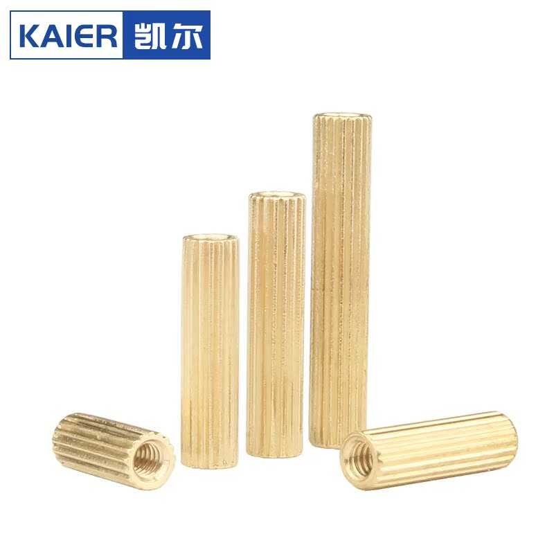 copper Double round column with rolled flower copper column thread ...