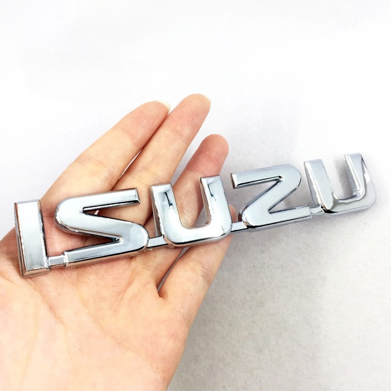 1 x ABS Chrome ISUZU Logo Letter Car Side Rear Trunk Emblem Sticker ...