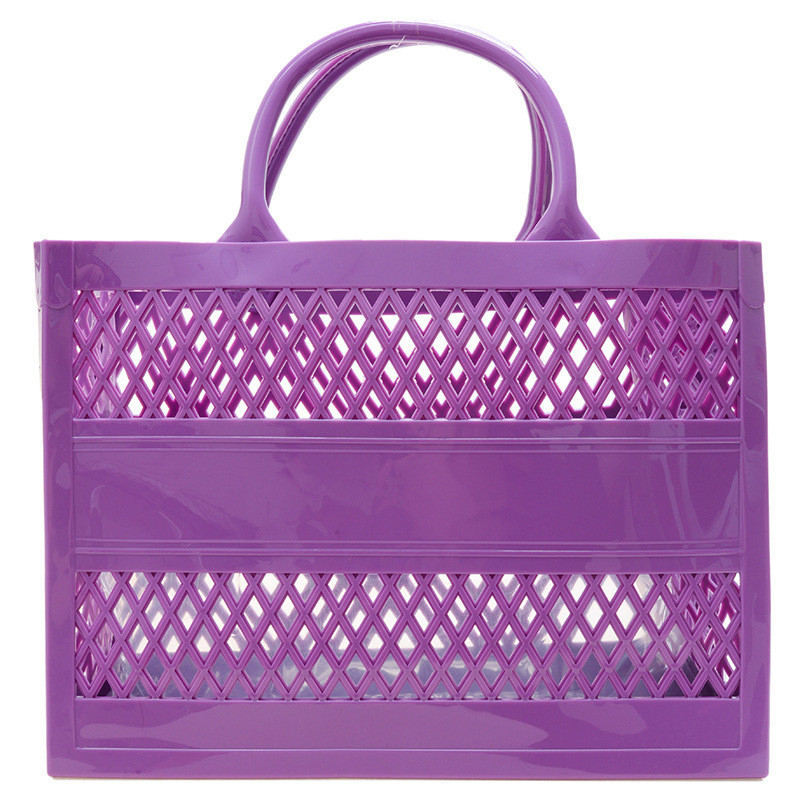 New shopping basket portable pvc bag jelly bag large capacity basket ...