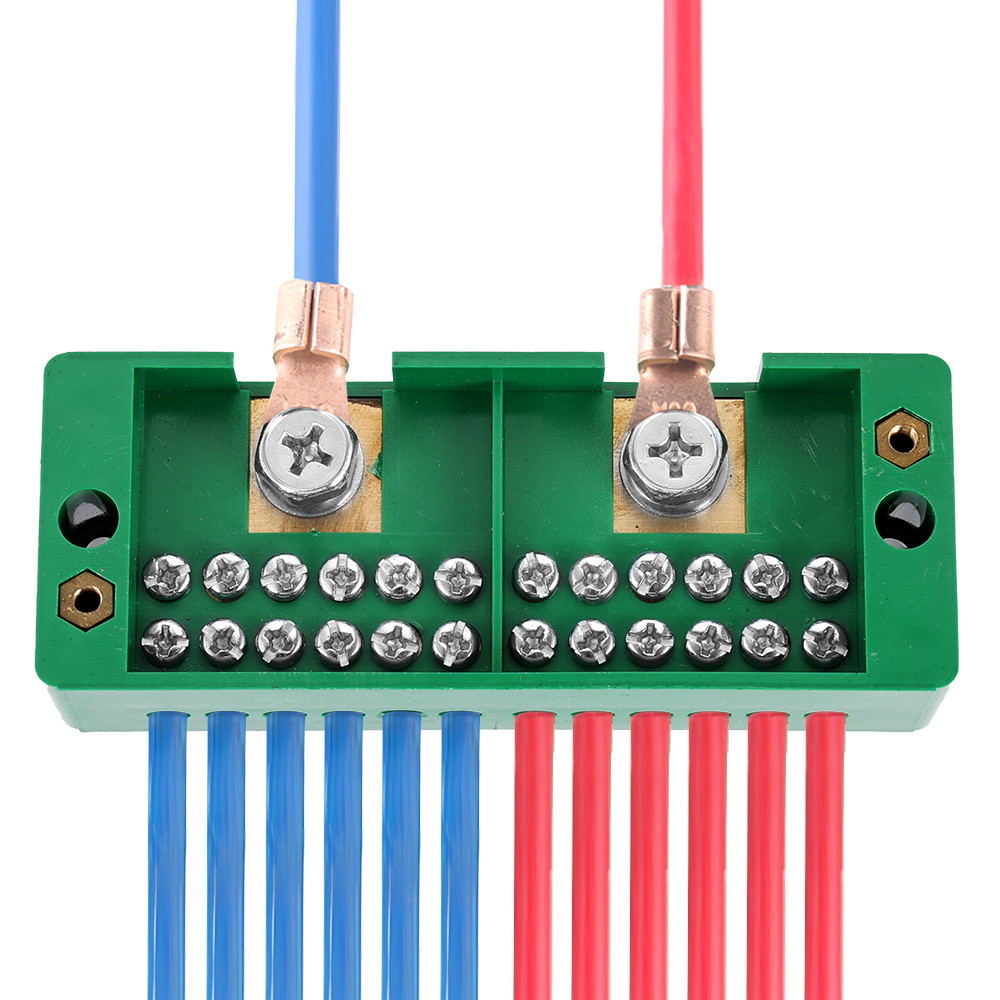 Single Phase 60A 2 IN 6/8/12/18 Out Wire Terminal Box Connector Block ...