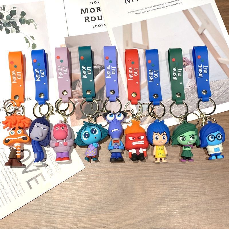 1 pc Inside Out Keychain,Cartoon Keychain Disney and Pixar Sadness Fear ...