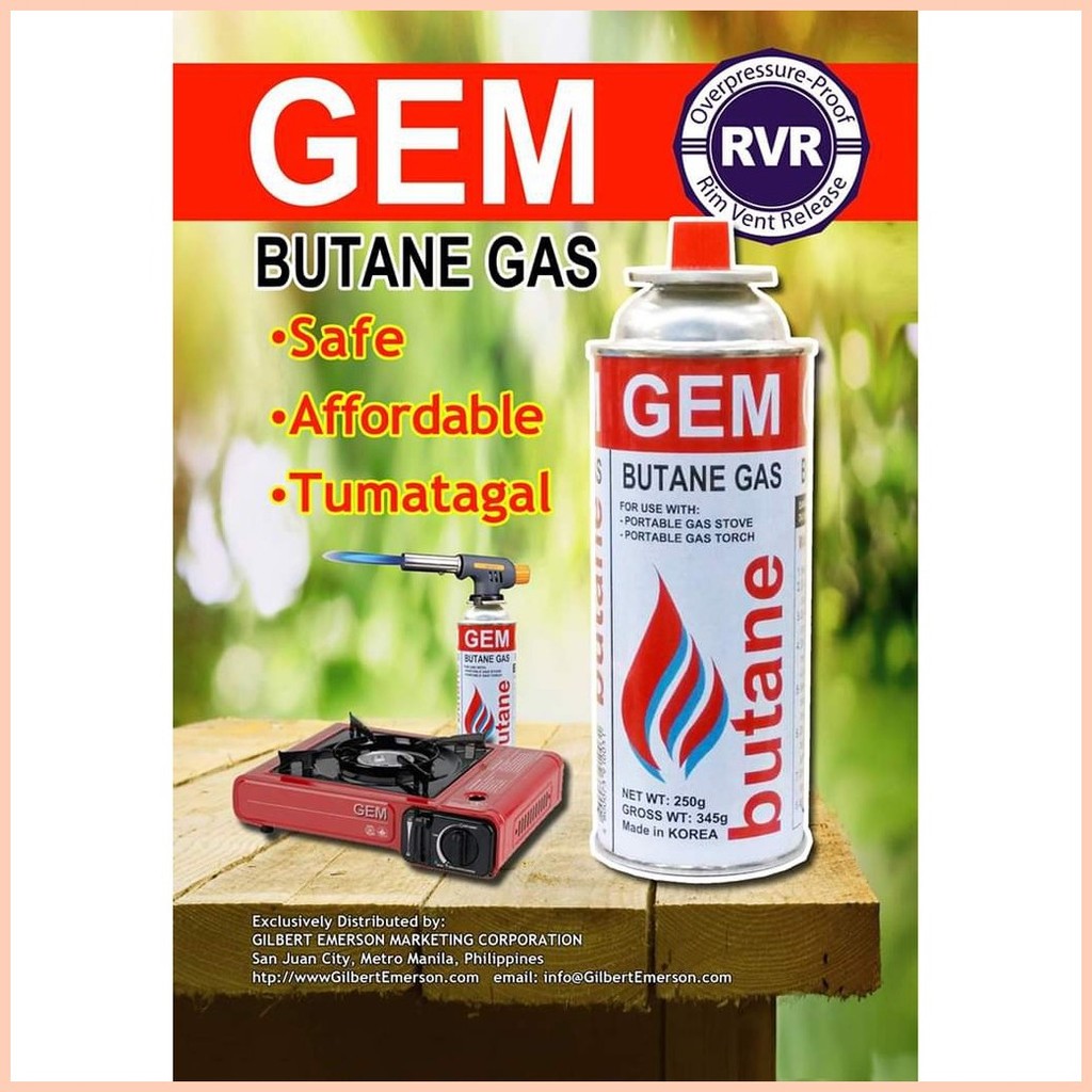 ♀ ♆ Gem Butane Gas 250 Grams Sold Per Can (Exact Weight , For Samgyup ...