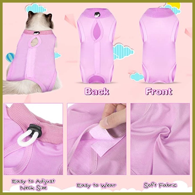 【COD】Cat Recovery Suit Cat Anti Bite Clothes Kitten Prevent Lick After ...