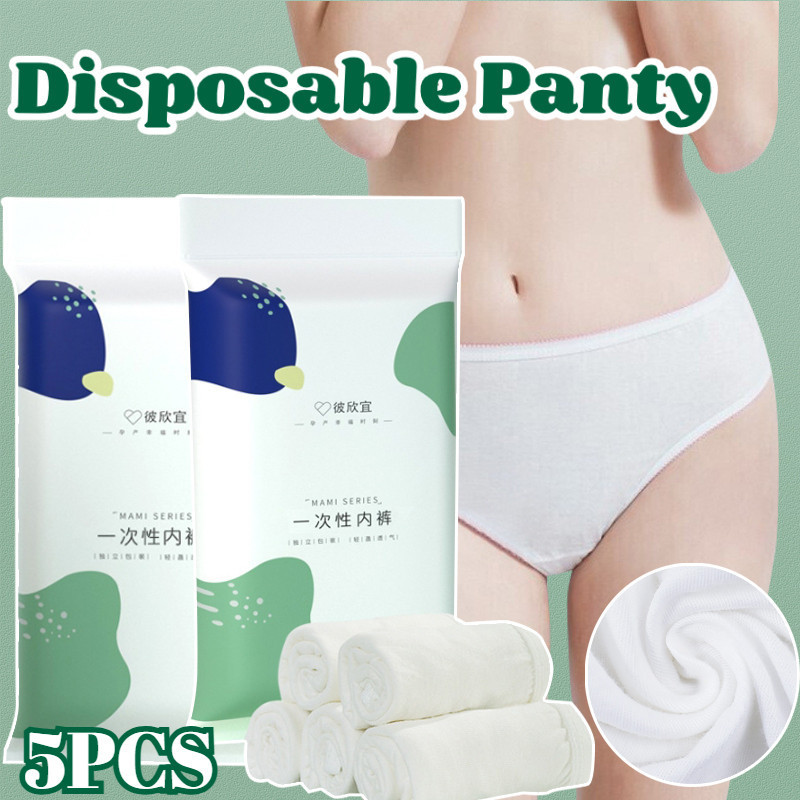 Trawee Travel Disposable Panty for Comfort & Versatility, 6 Sizes Pack of 5