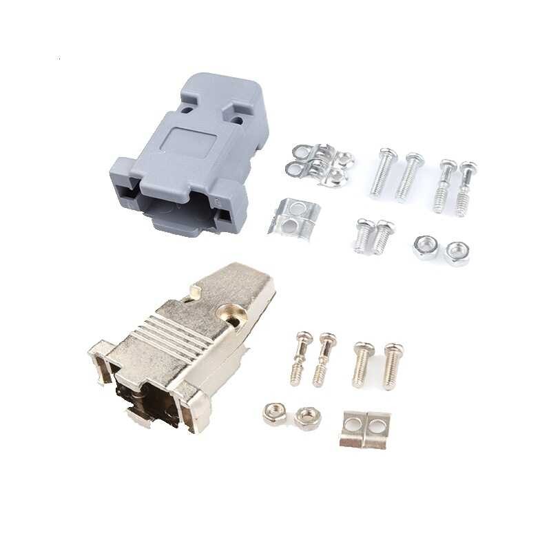 DB9/15/25/37 serial port socket with plastic/metal casing and screw ...