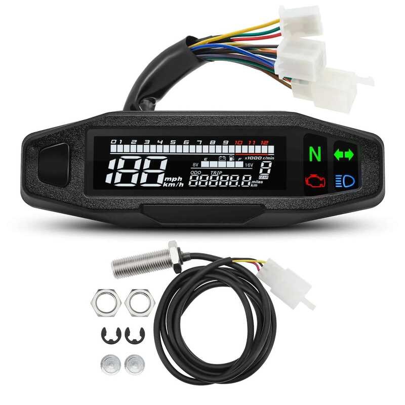Universal 2D Digital Meters Instrument New Motorcycle Speedometer Oil ...