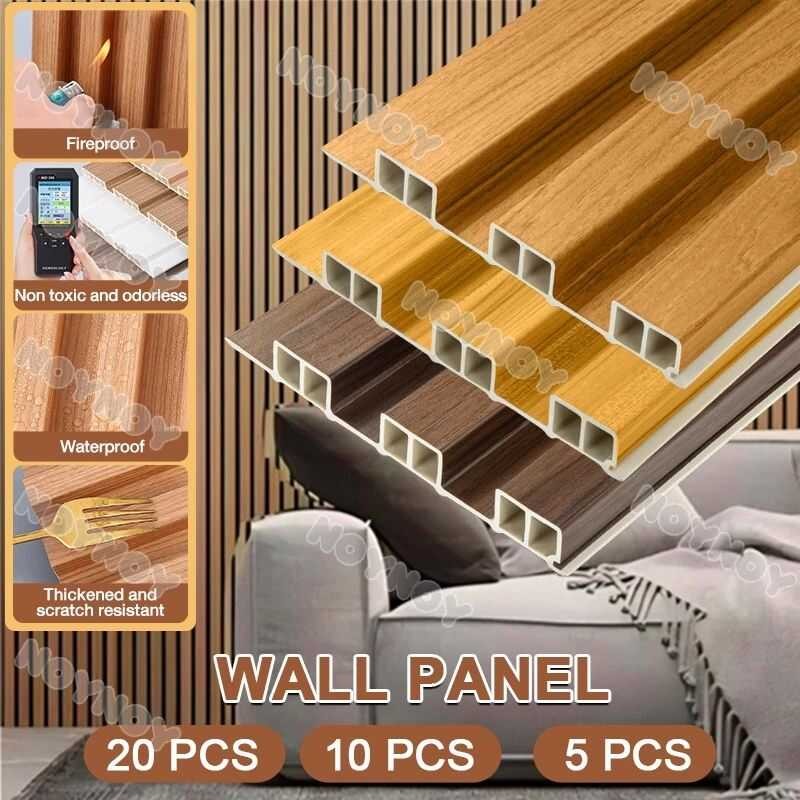 Waterproof Board PVC Grille Modern 3D Solid Ecological Wallpaper Design ...