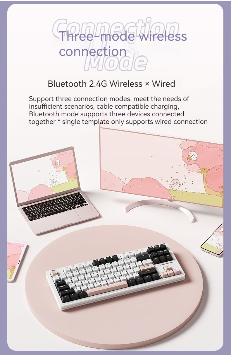 XINMENG M87pro V2 Customized Mechanical Keyboard Hot Swap 3 Mode