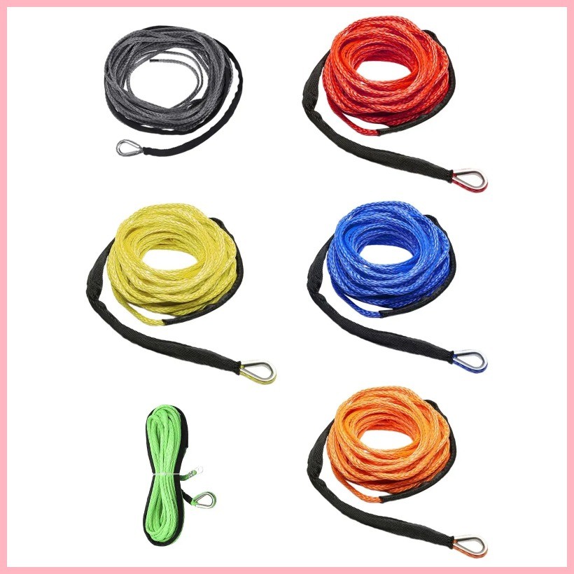 Synthetic Winch Rope Portable 15M 8350lbs Sturdy Car Tow Strap Trailer ...