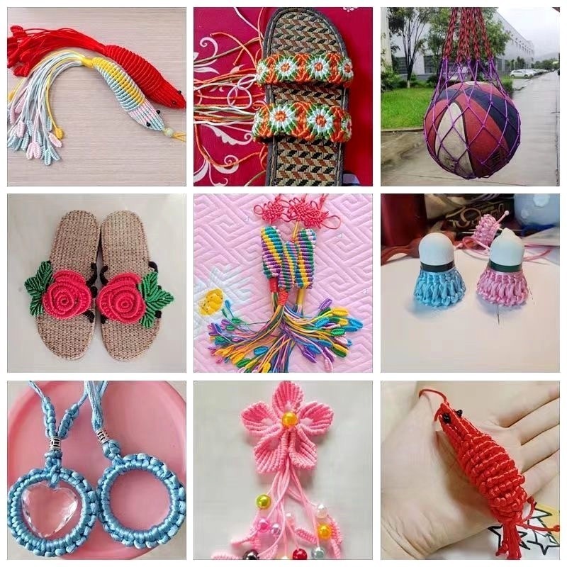 20 yards/roll 1.5mm Colorful Polyester Rope Chinese Knot Braided Rope ...