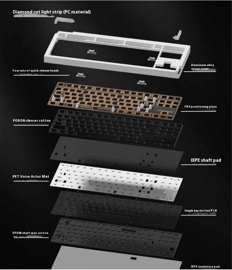 WEIKAV STARS80 V2 three mode customized aluminum alloy mechanical ... - Mechanical Keyboard Kits With Quick Detach Switches