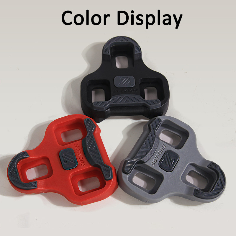 Delta Compatible Bike Pedal Cleats – For Look Keo Shoes, Red/Black Plastic (Set)