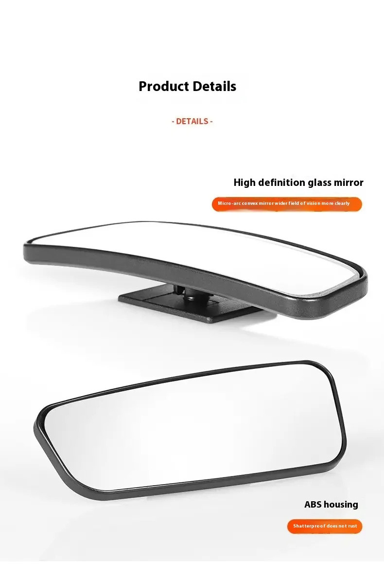 2-Pack Rear View Blind Spot Mirrors - Adjustable Convex Glass Mirrors For Car B-Pillars