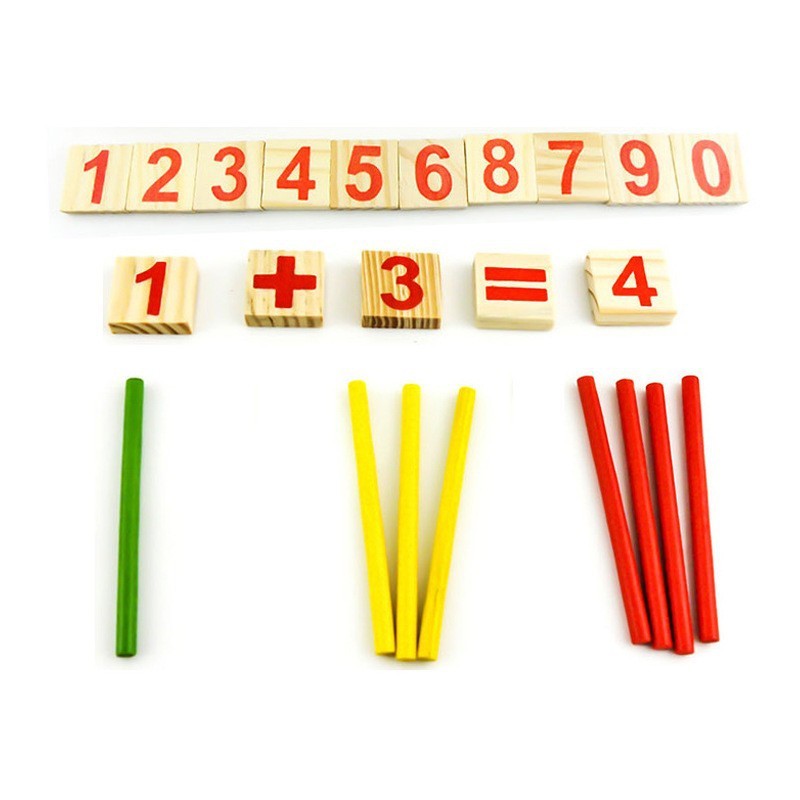 Wooden mathematical intelligence stick Counting Number Blocks a ...
